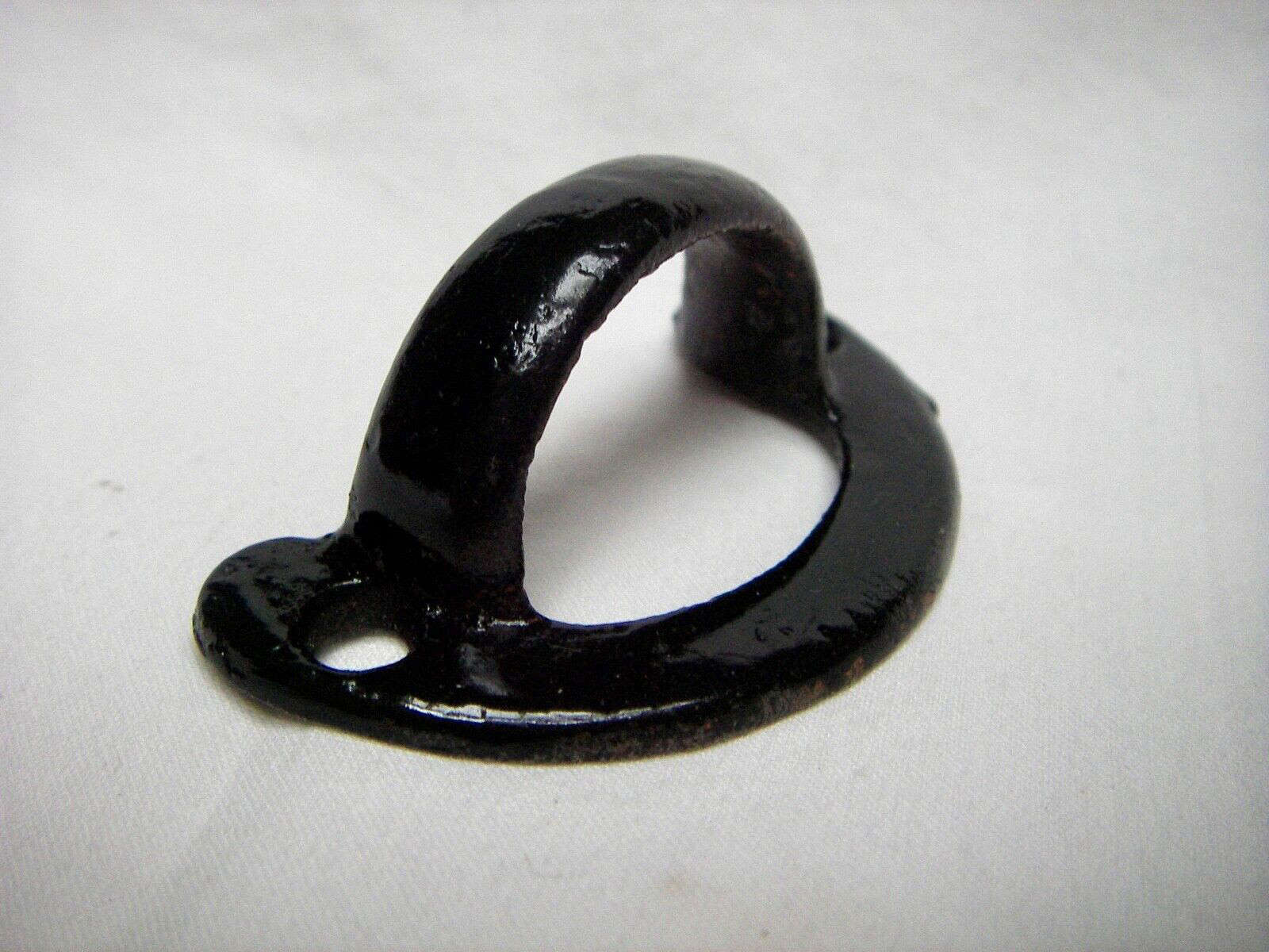 Vintage Cast Iron 2″ W Gloss Black Finger Drawer Pull