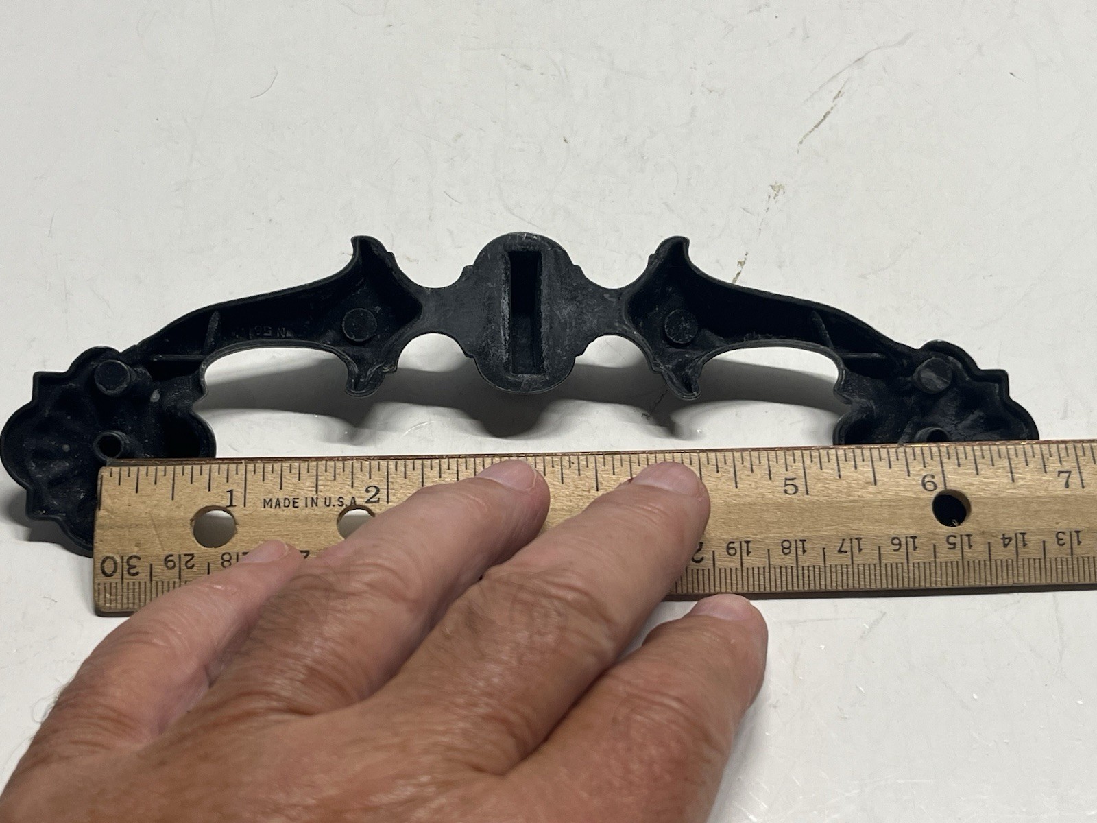 Vintage NOS KBC Heavy Gray/Black Ornate Fixed Pull
