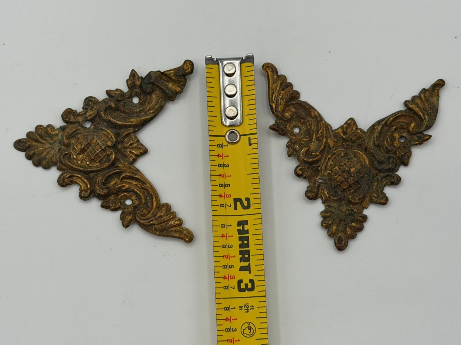 Vintage Lot Metal Furniture Appliques and Keyhole Decorations, New and Used.