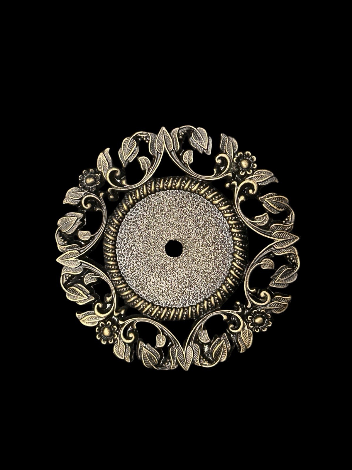 5 Vtg Allison Japan Art Nouveau Filigree Backplate Round 3” Escutcheon Ornate