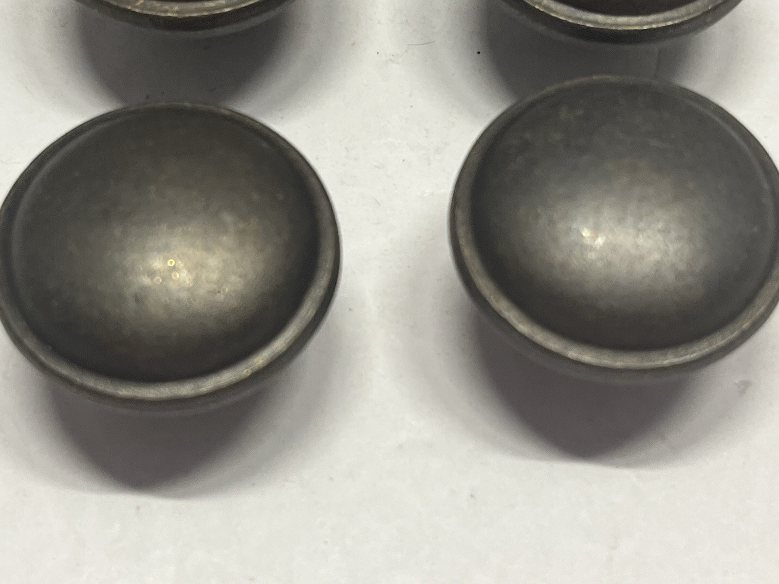 Vintage Lot (6) NOS KBC Heavy Round Dark Antique Bronze Drawer/Cabinet Knobs