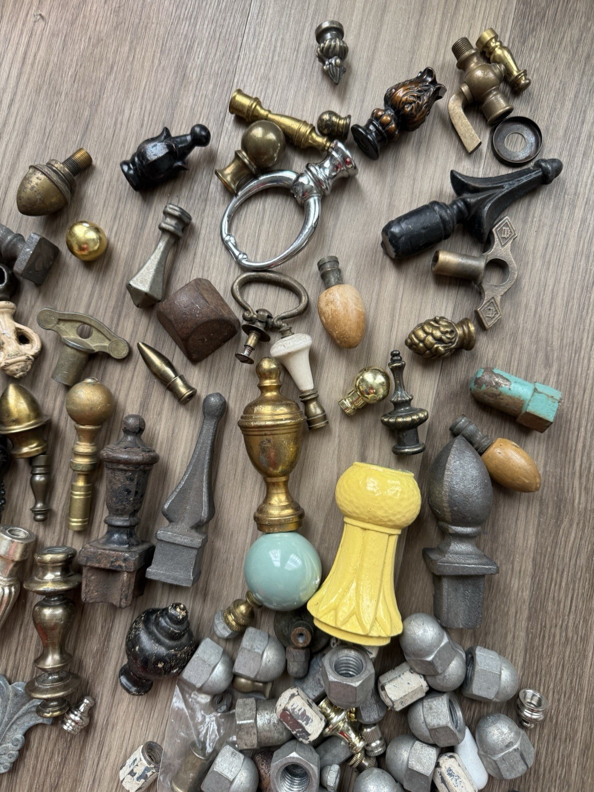 Lot of Vintage & Antique Finials & Hardware, and Collectibles