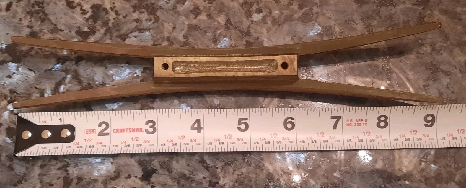 LOT of (10) Vintage 9″ Solid Brass Cabinet Drawer Handle Pulls – Approx. 10 lbs.
