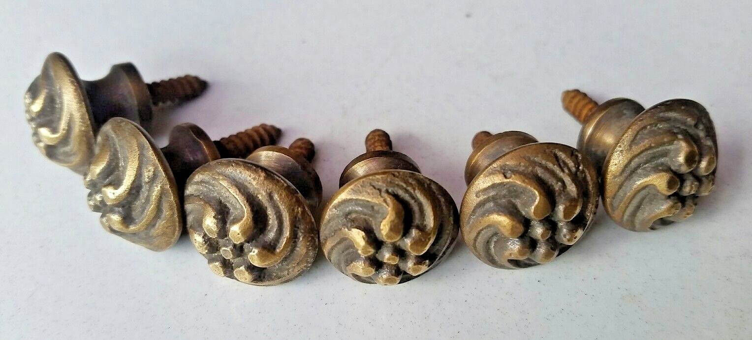 6 Sm solid Brass Floral ornate Stacking Barrister Bookcase 5/8″ Knobs Pulls #K14