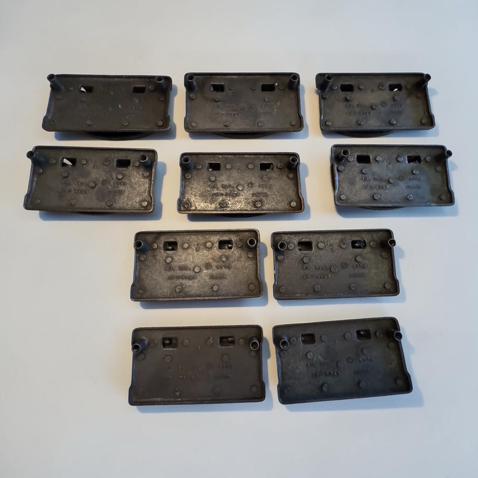 10 Vintage T.D. Inc BP-3153 Mission Style Drop Ball Cast Metal Drawer Pulls 1995