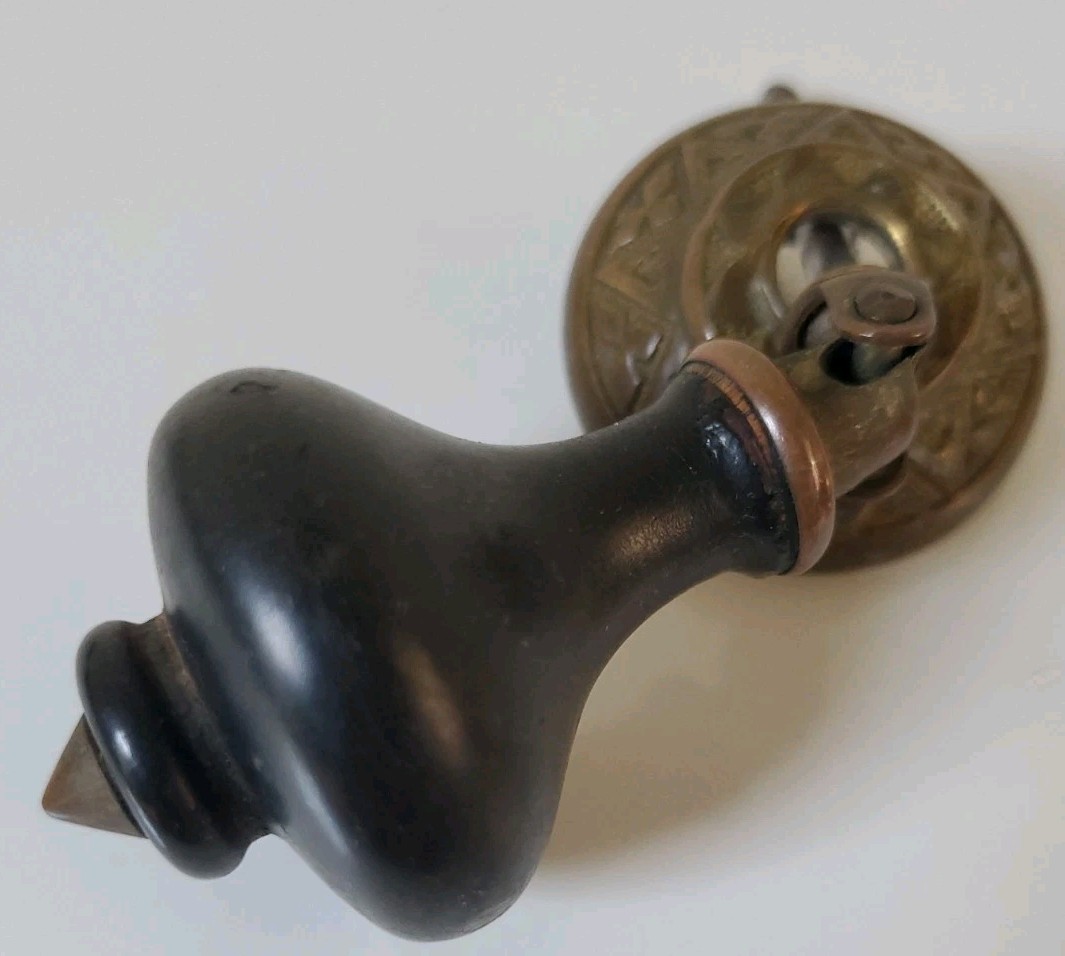 Atq Victorian Eastlake Teardrop Drawer Pulls Set 12 Black Wood & Metal + Extras