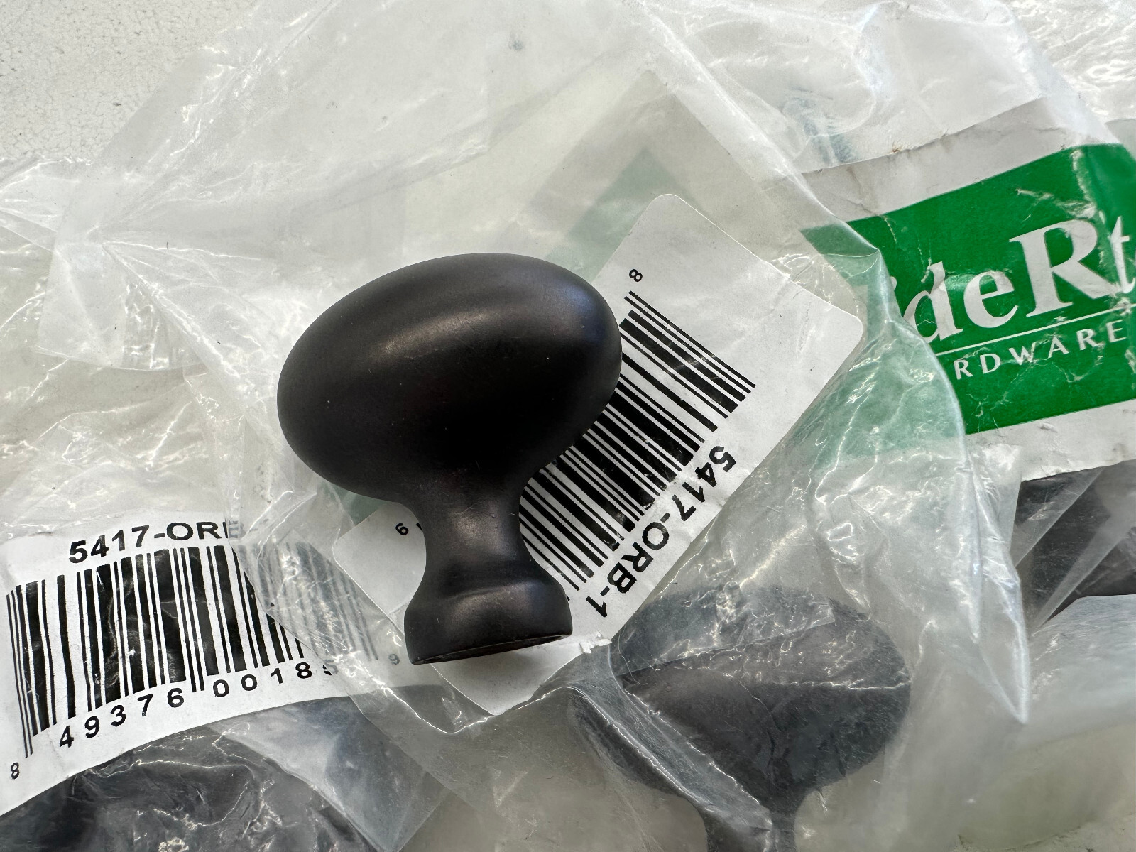 Lot 9 Drawer Pulls Knobs GlideRite Black 5417-ORB-1 7/8″ Round 849376001859