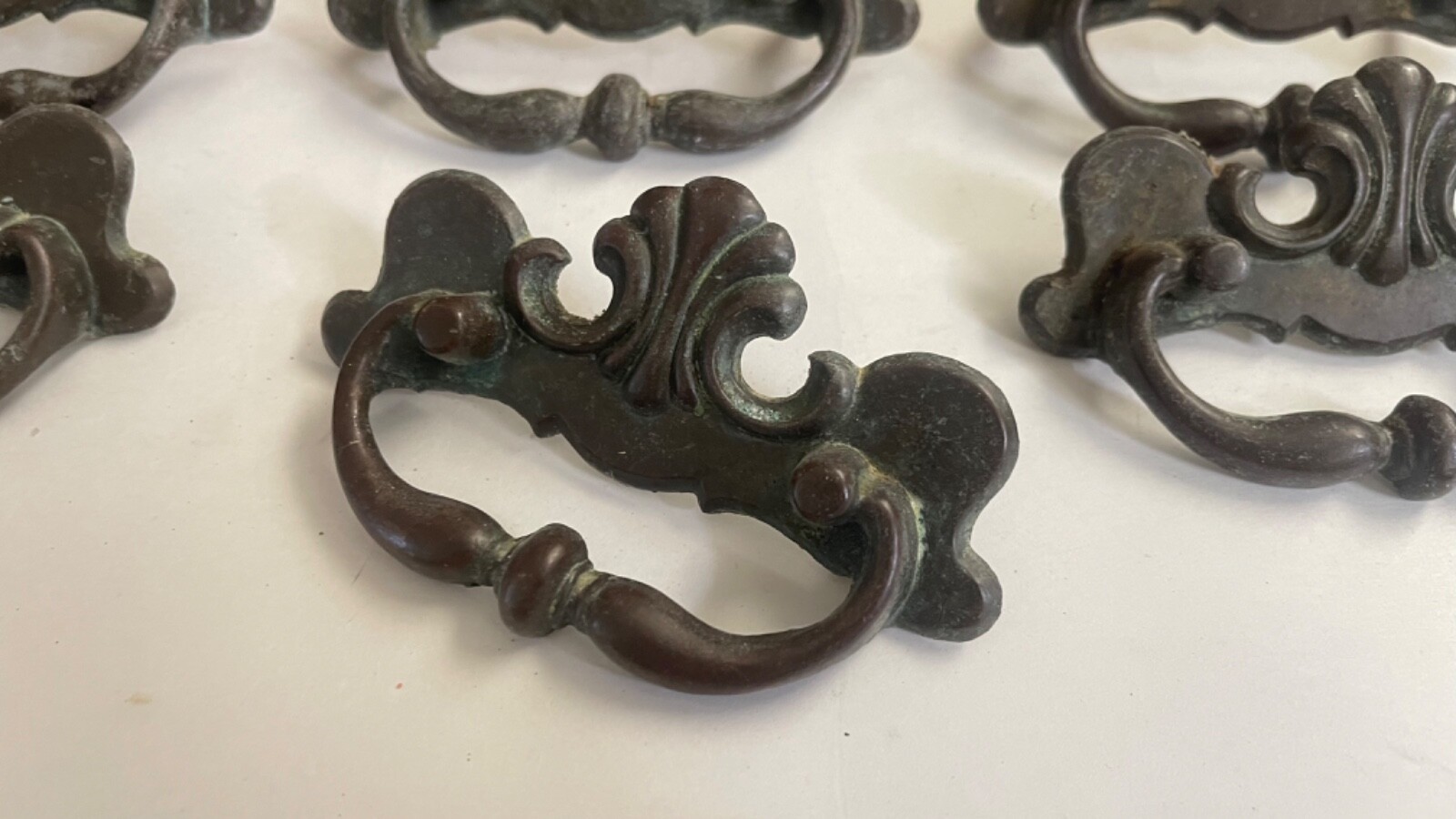 20 VTG Chippendale Phyfe Regency French BRASS Drawer Pull 3″ Ctr Handles P16006