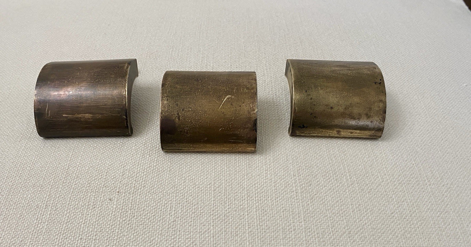 Vintage Brass Keeler K7038 Finger Cabinet Knob Pulls 1” Center MCM