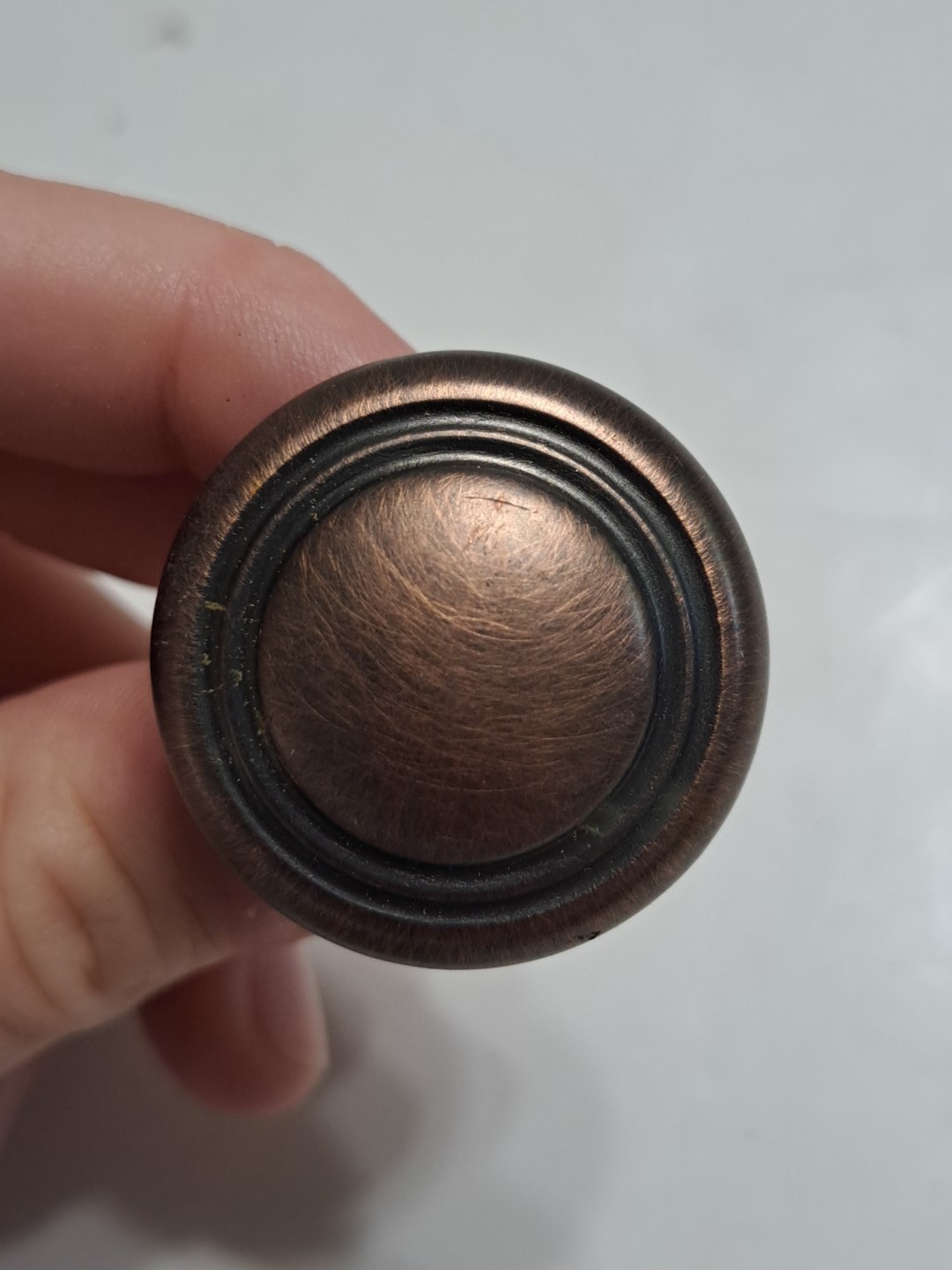 Rustic Bronze Color Pull Knob With Gold Tone/Silver Backplate