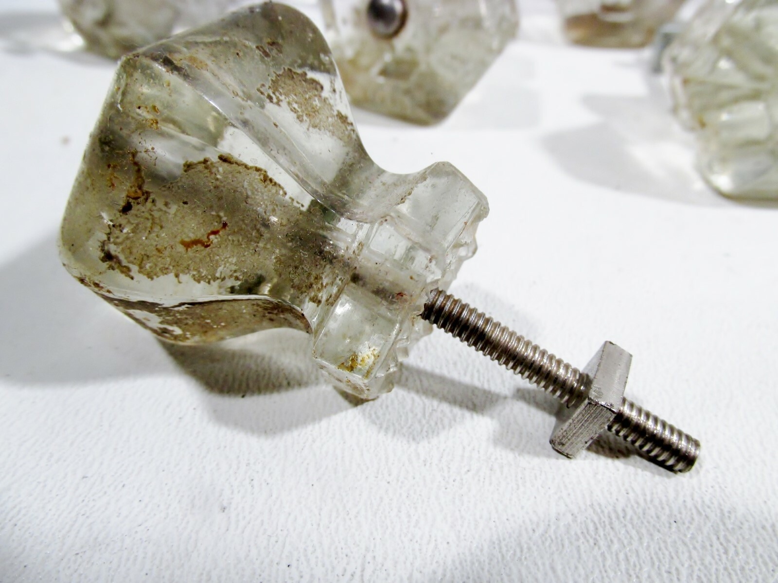 Lot 10 Antique Glass Knobs Drawer Cabinet Furniture Drawer Pulls Victorian