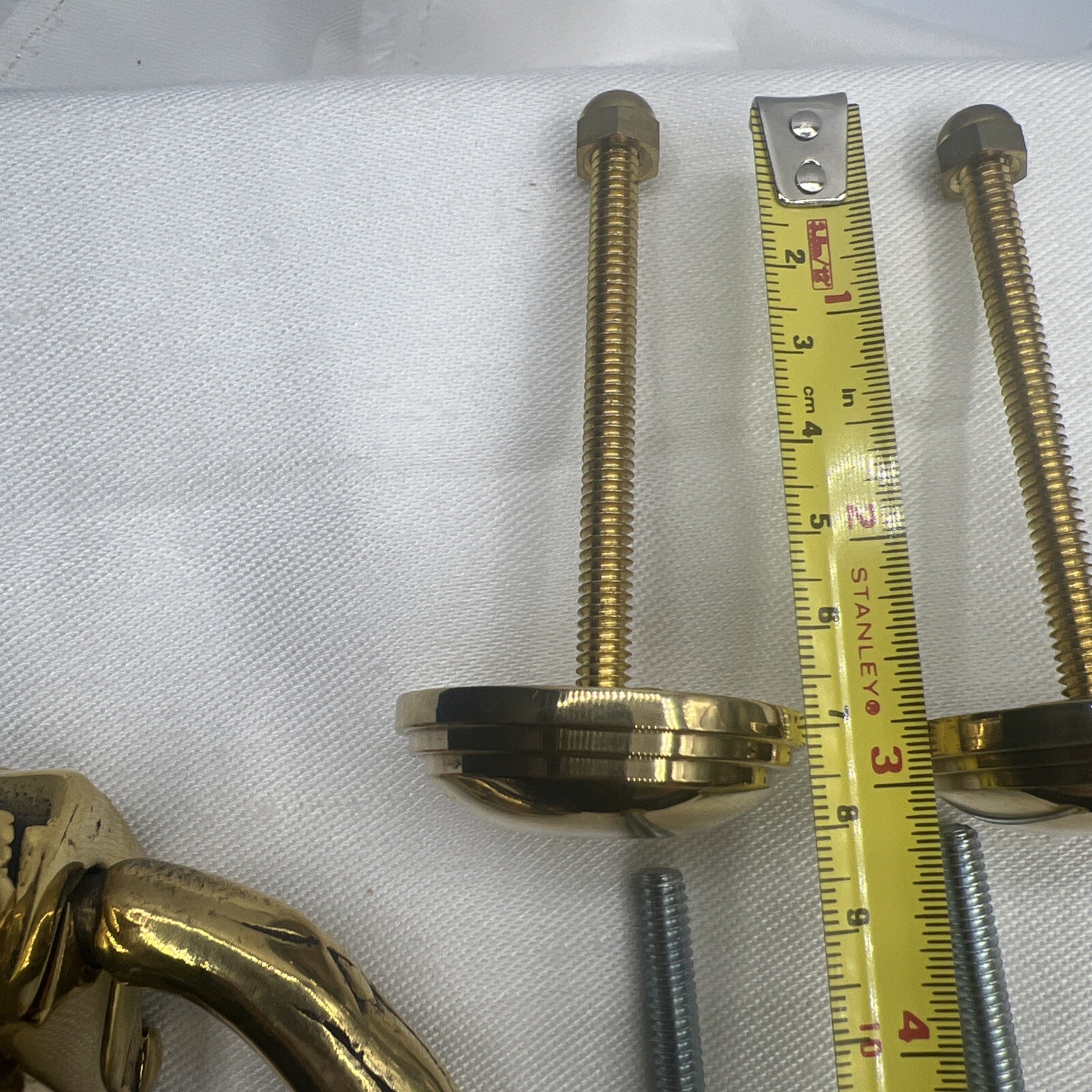 Brass French Victorian Knocker Drop Ring 4” Diameter Drawer pull Knob Set Of 2