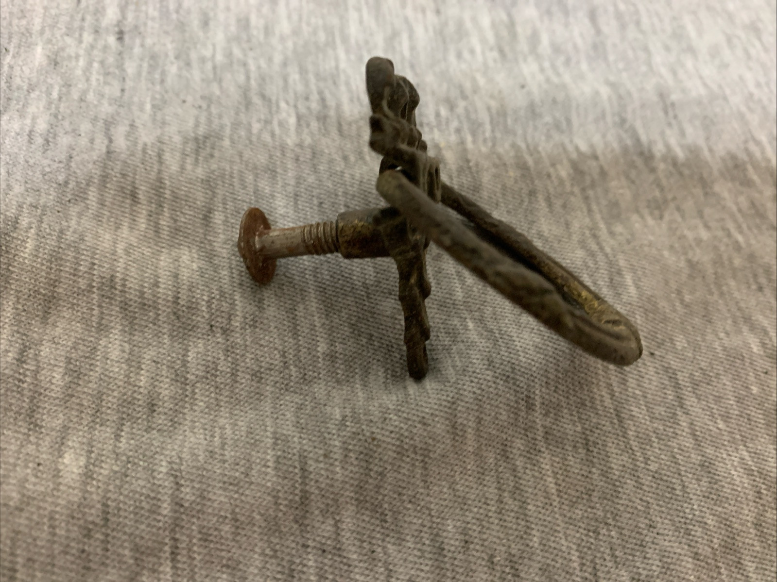 Antique Cast Bronze French Provincial Drop Bail Drawer Pulls Lot of 2