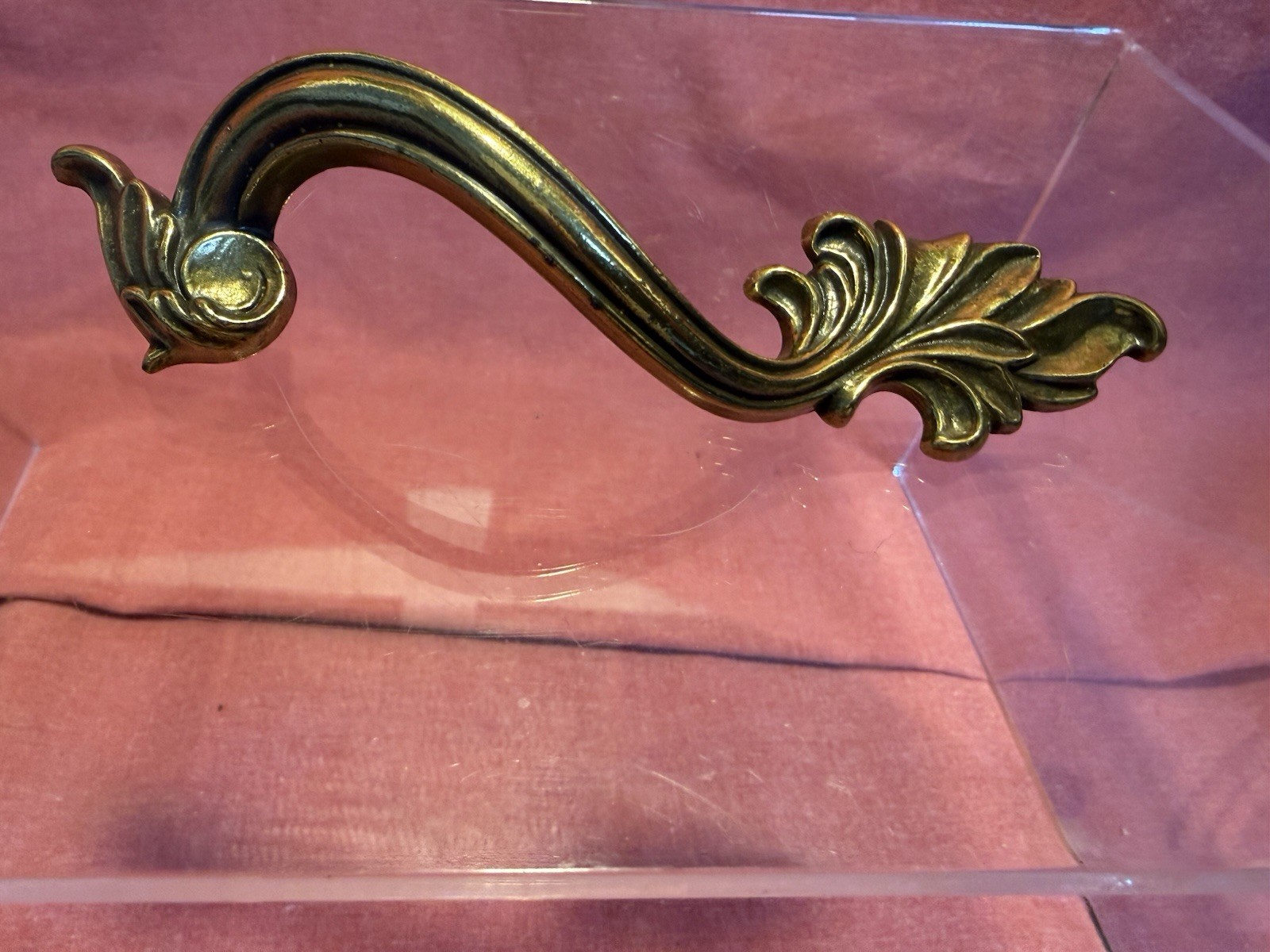 Vintage LEAF SCROLL Keeler Brass Company Drawer Pull Ornament Antique (9)