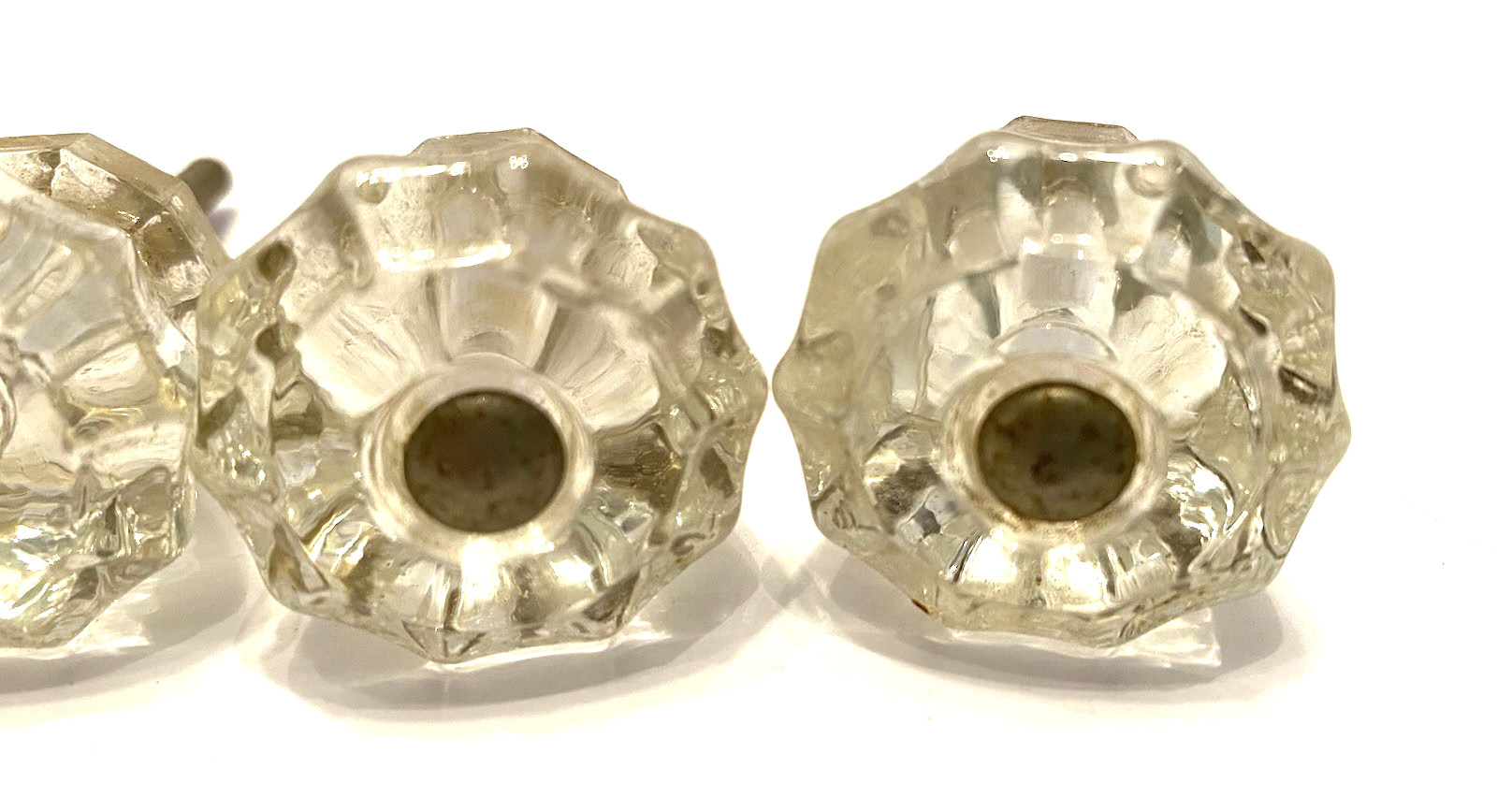 Set of 6 VTG Clear Glass 1″ x 1″ Cabinet/Drawer Pulls/Knobs