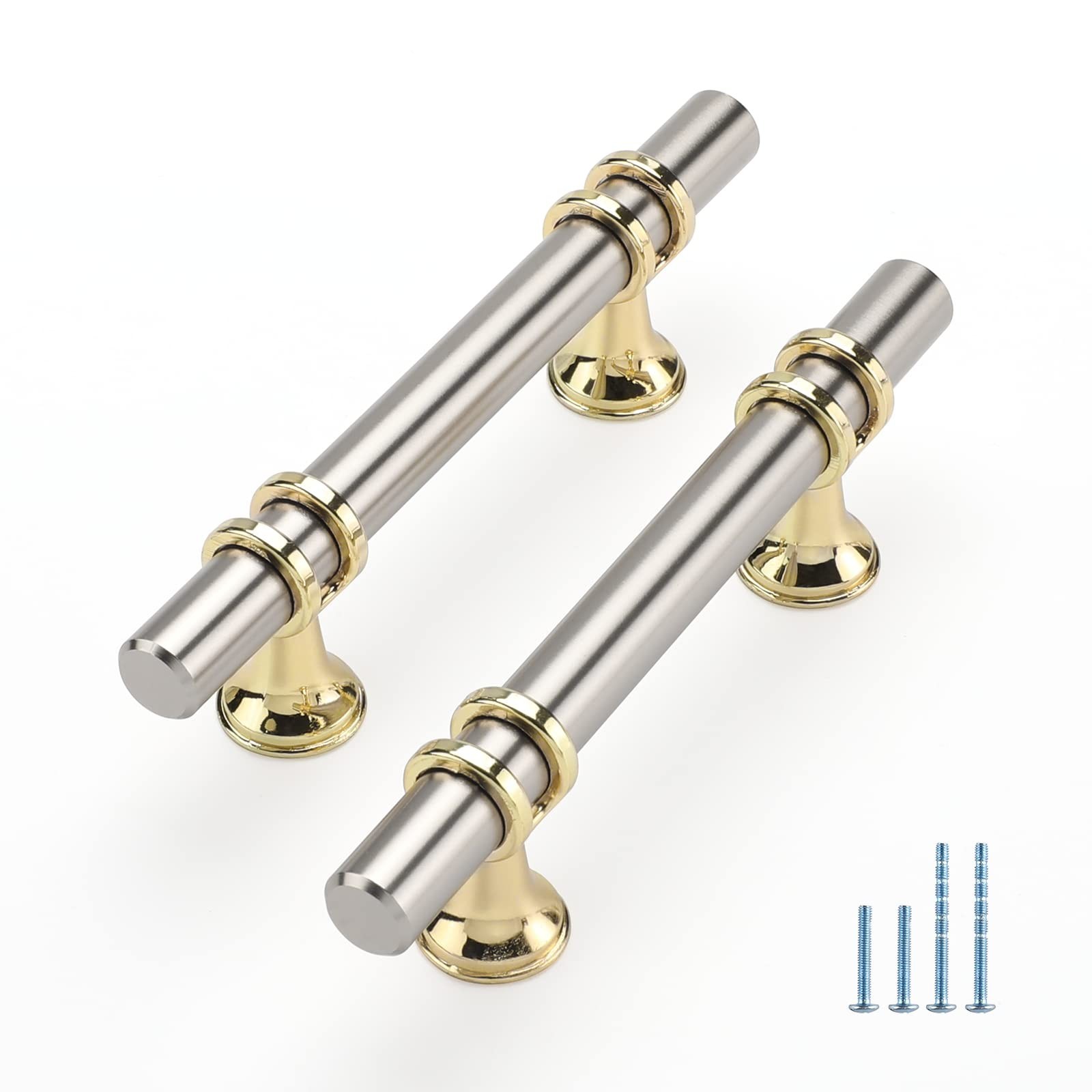 Rergy 10 Pack Brushed Nickel Cabinet Pulls Kitchen Cabinet Handles, 3inch Cab…