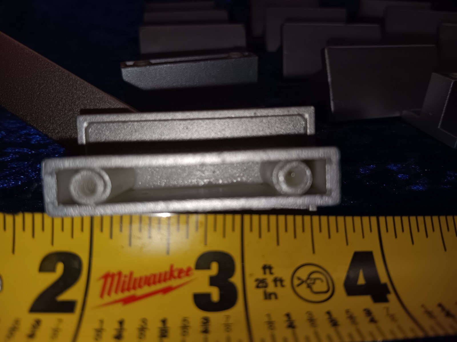 Set of 15 Reclaimed Silver Plastic Rectangular Modern Project Cabinet Handles