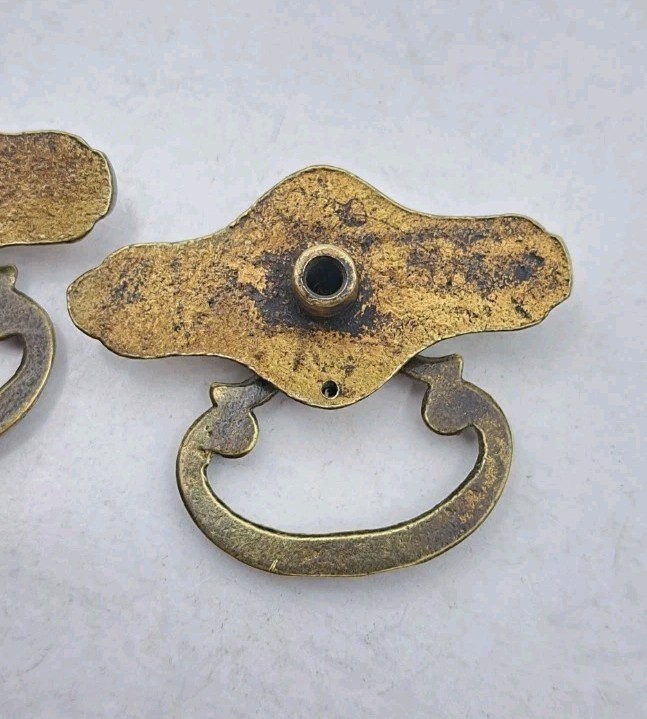 Antique Drop Handles Drawer Pulls Door Dresser Vintage Furniture Hardware Pair