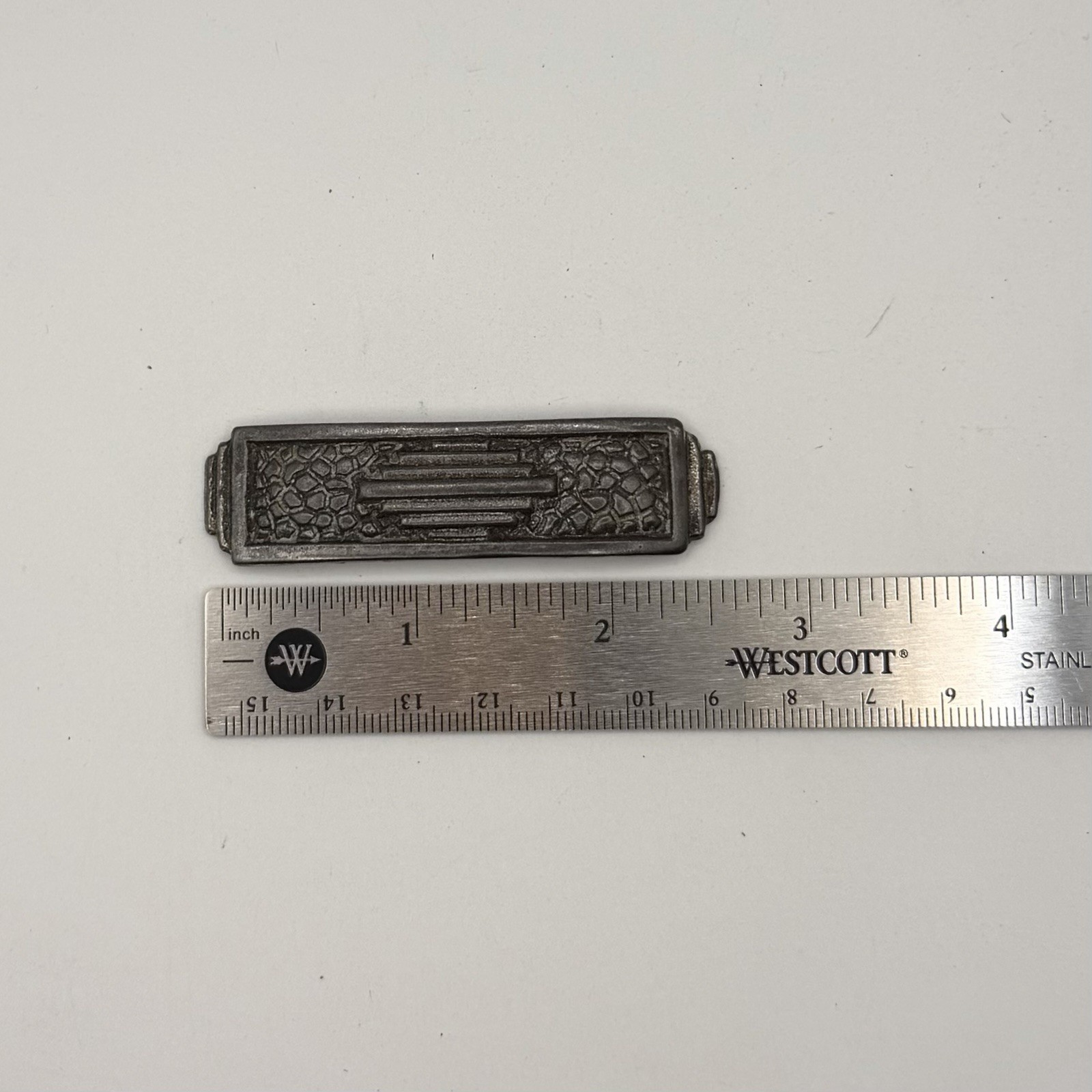 Art Deco Antique Furniture Drawer Pulls Metal Marked RP British Patent #797665