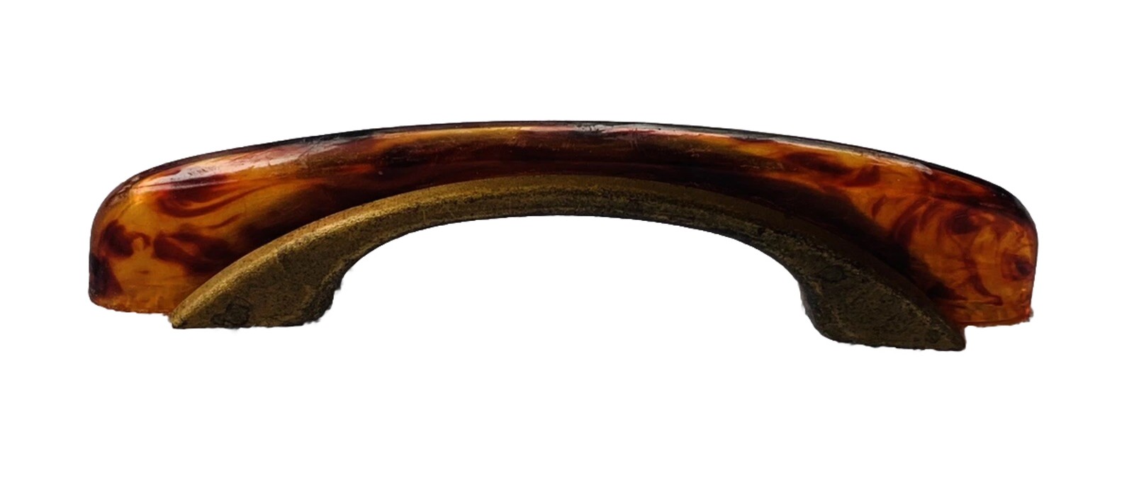 2 3/4”centers Brass Antique Hardware Art Deco Tortoise Bakelite Drawer Pull