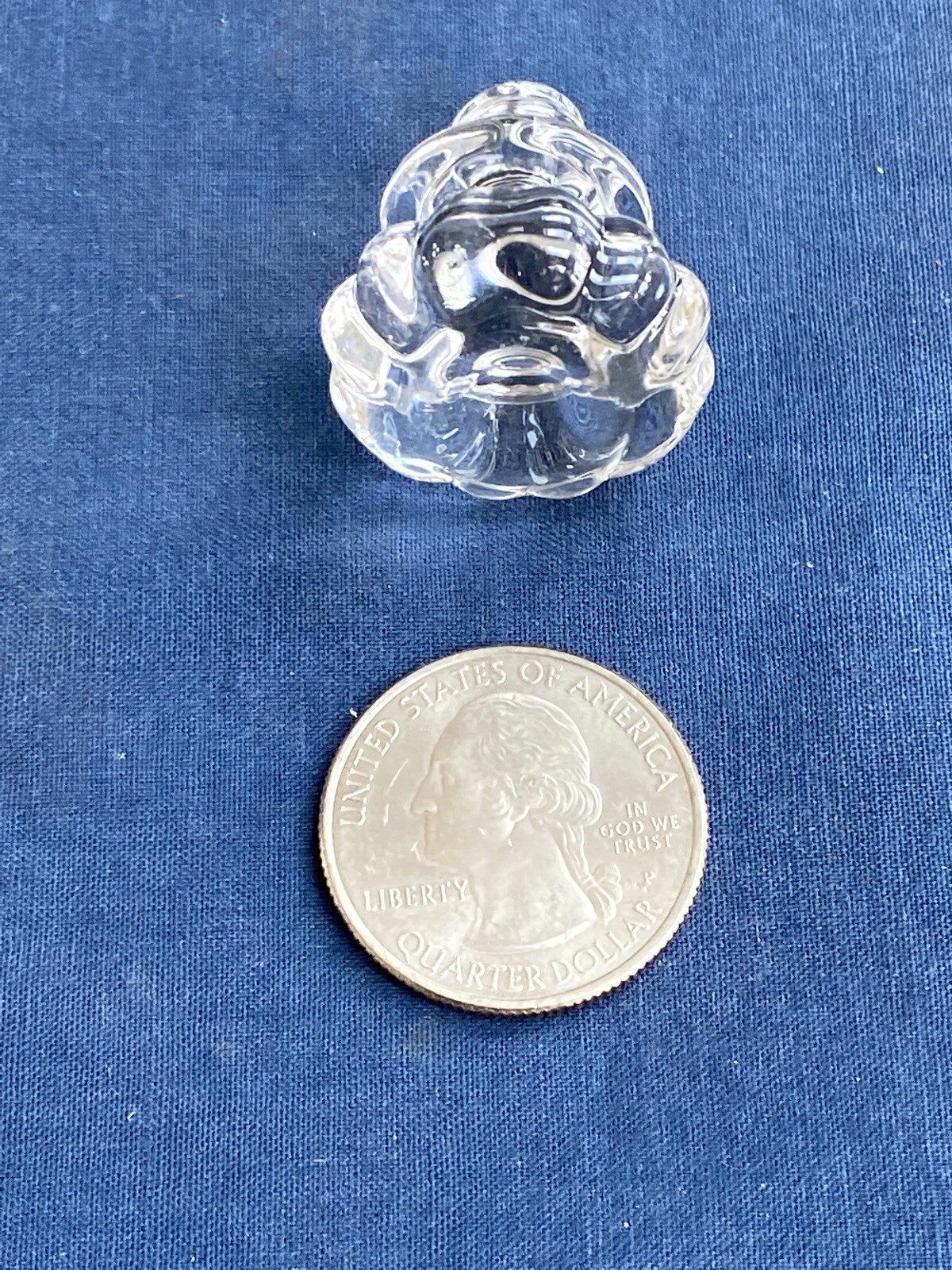 Antique Clear Glass Round Scalloped Drawer Pull Knob 1″ with Glass Screw