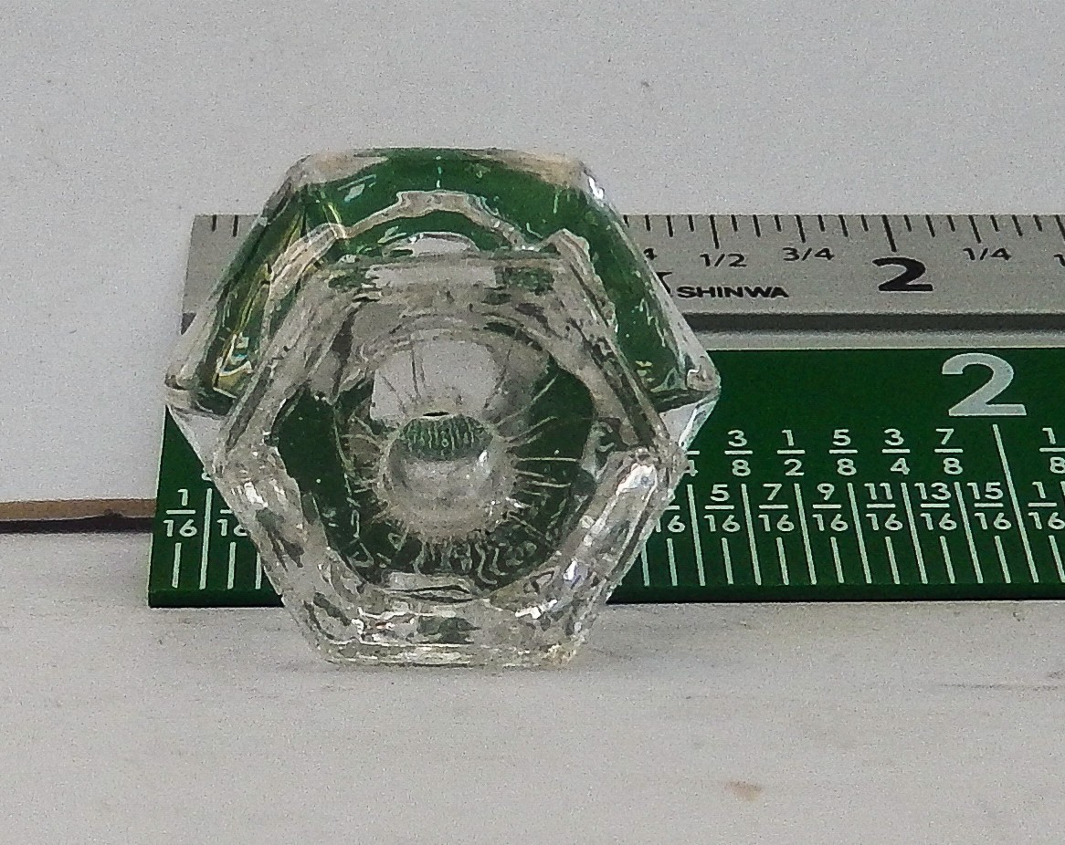Antique Vintage Six Sided Clear Glass Knobs Cabinet Drawer Pulls 1920s Style (1)