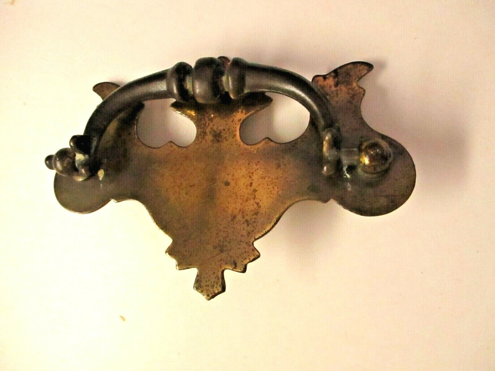 Drop Bail Pull Handle 1930s Antique English Brass 3″ Centers Chippendale 1 Vtg