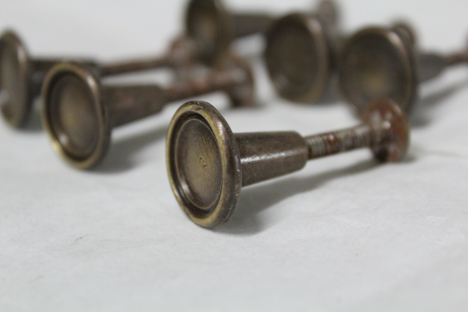 6 Old Brass Stacking Barrister Bookcase Knobs drawer Pulls Hardware handle buton