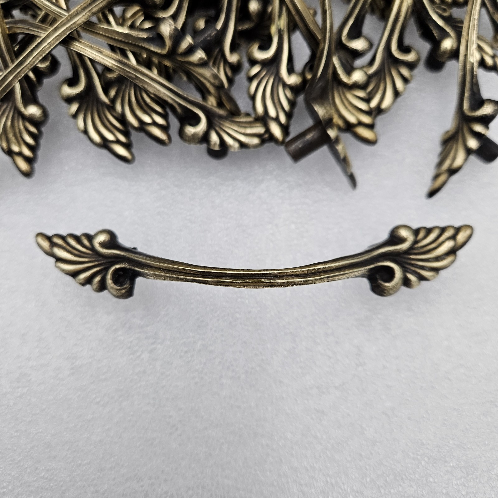 Drawer Handle Pull, Victorian Ornate Scrolling, Brass & Black 3″ Multiple Avail