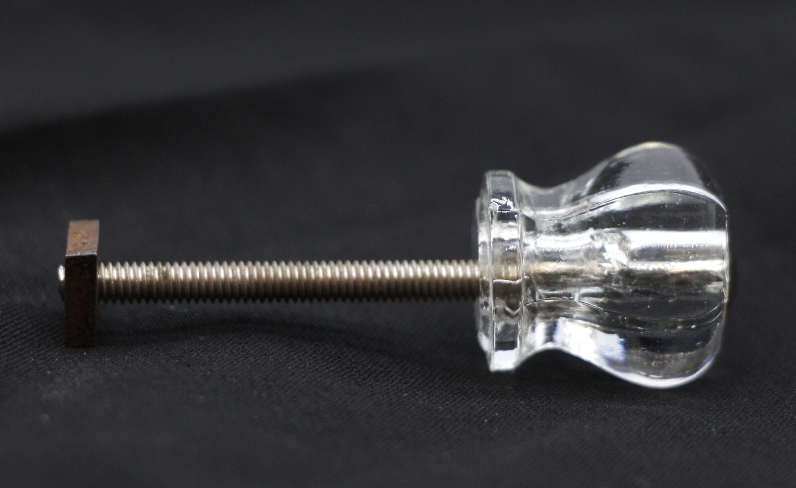 0.875 in. Vintage Hexagon Glass Drawer Cabinet Knob