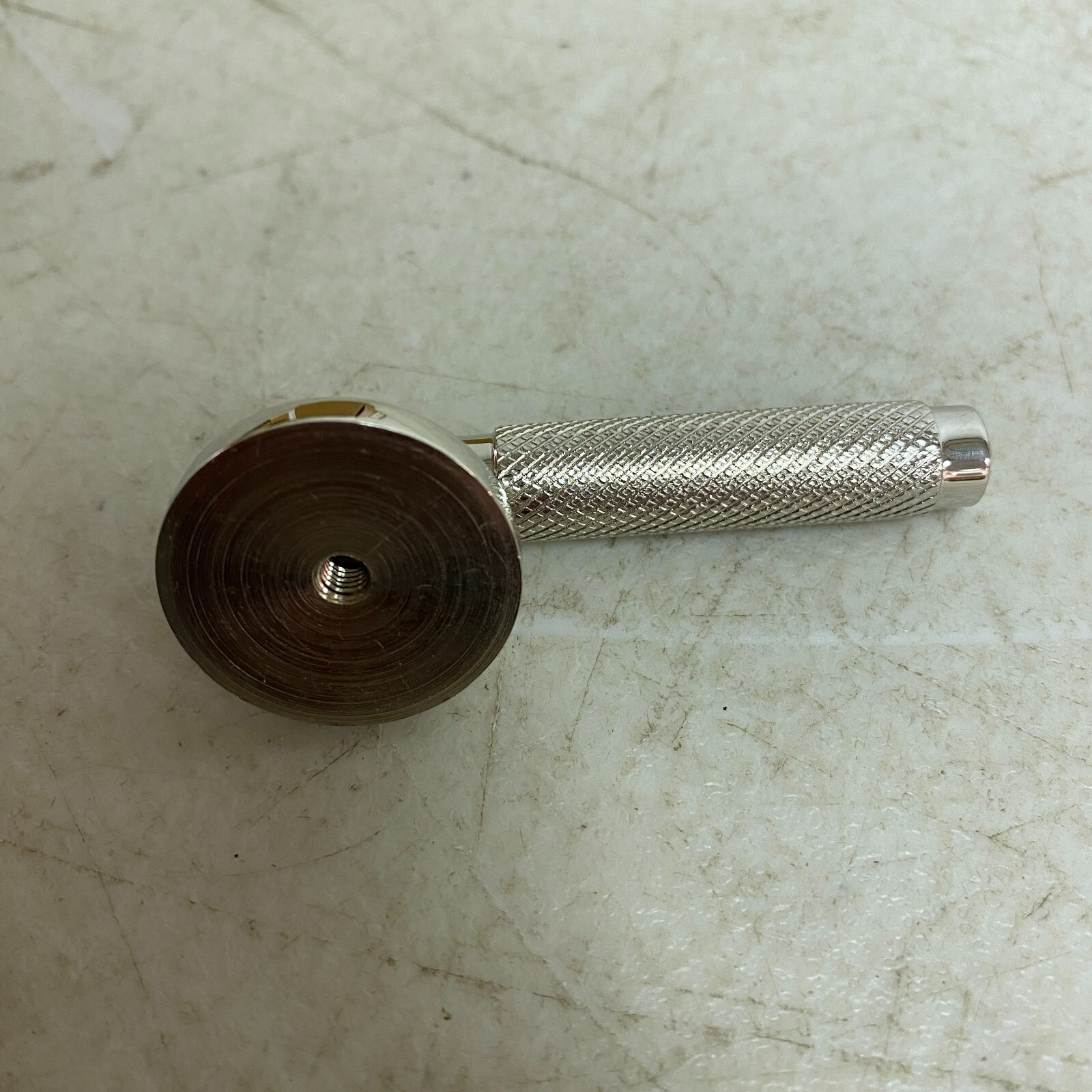 SIGNATURE HARDWARE ARELES BRASS KNURLED DROP PULL-POLISHED NICKEL