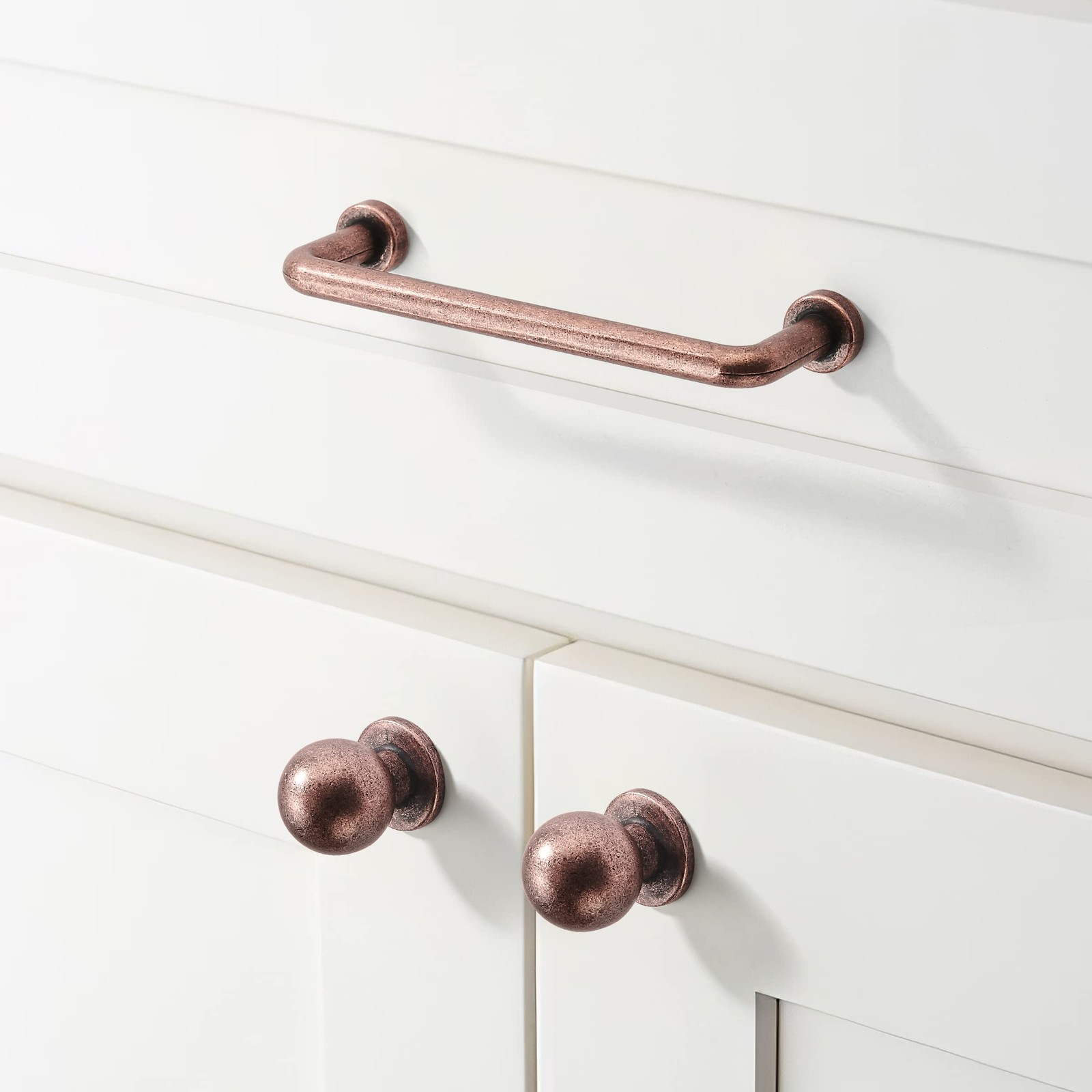 khtumeware 10 Pack 2-1/2″(64mm) Cup Pulls 2-1/2″ Hole Center, Antique Copper