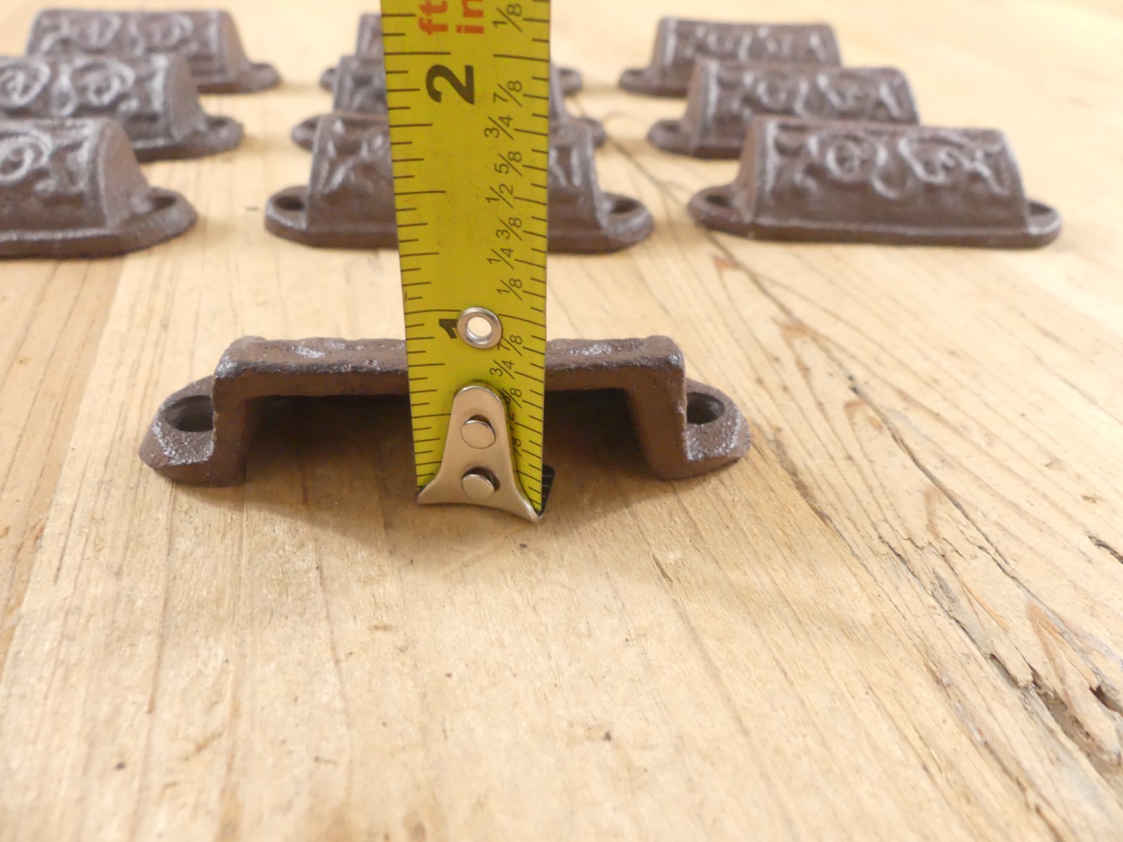 10 Cast Iron Brown Ornate Pulls Drawer Cabinet Handles Rustic Vintage Look Knobs