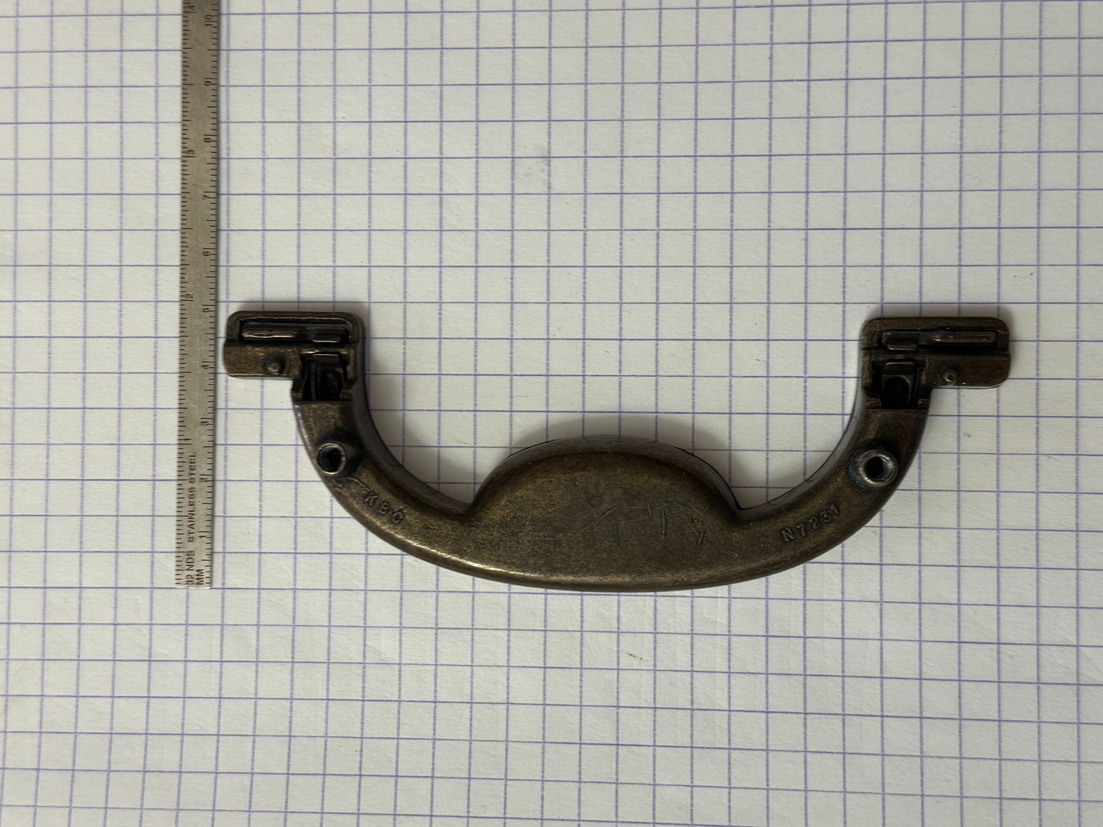 Original Drexel Accolade Drawer Pull Handle Brass Campaign KBC N7231 3 1/2″ c-c
