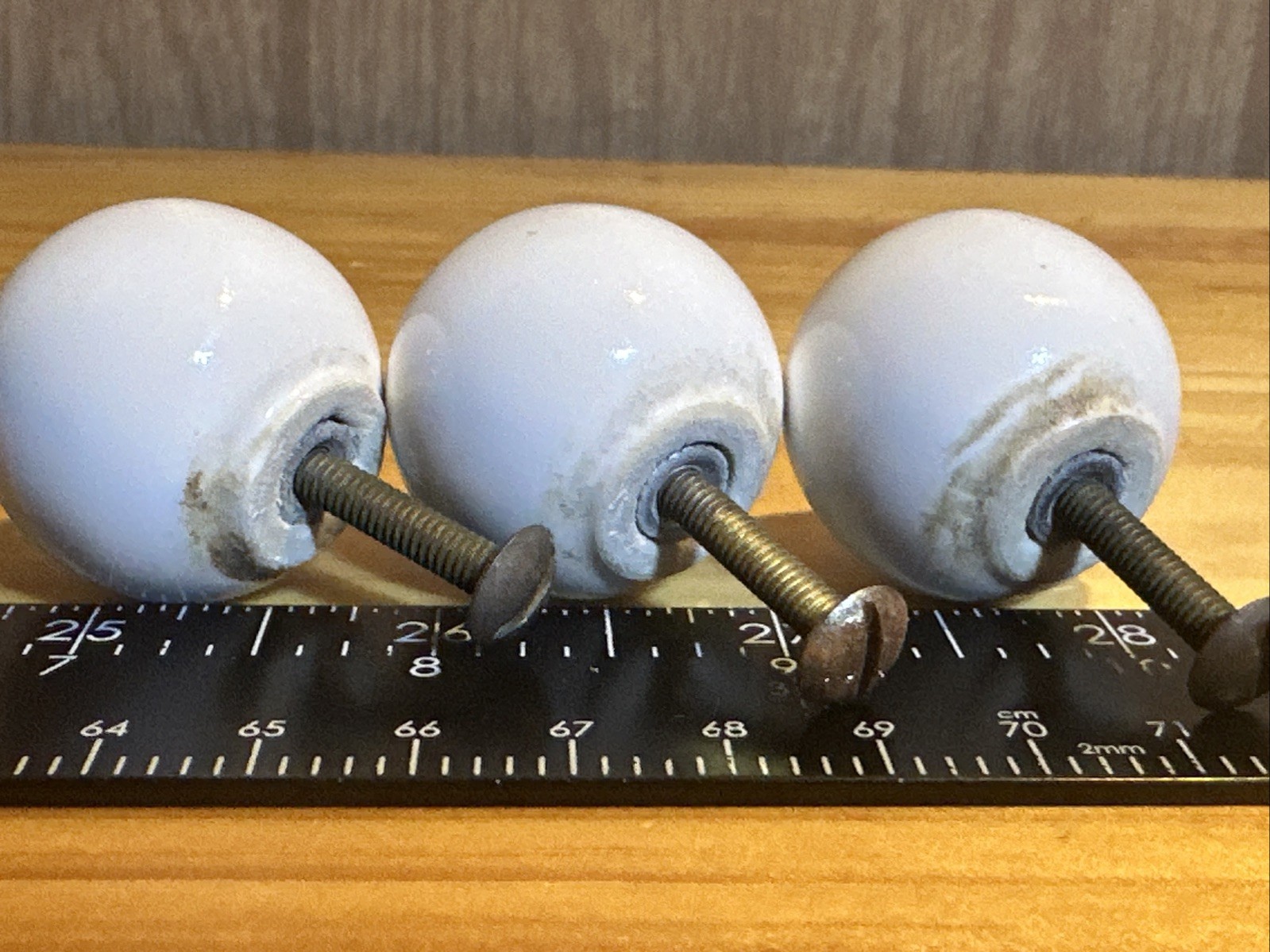 Set Of 3 Vintage Drawer 1 Inch Pulls Knobs Floral Design Round Vintage