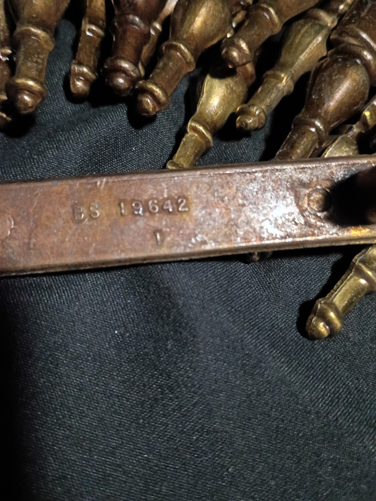 Vtg.Lot 22 Belwith Classic Spindle Antique Brass Fixed Drawer/Cabinet Pulls
