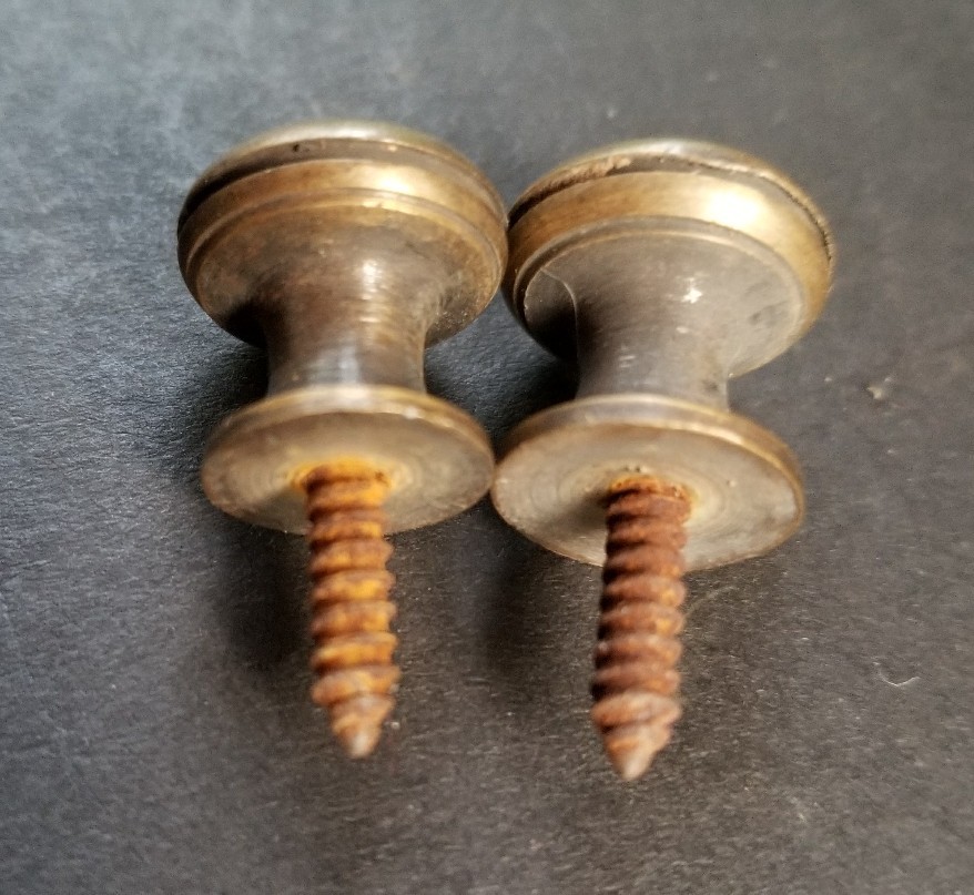 2 Solid Brass SMALL Stacking Barrister Bookcase 1/2″dia Knobs drawer Pulls #K18