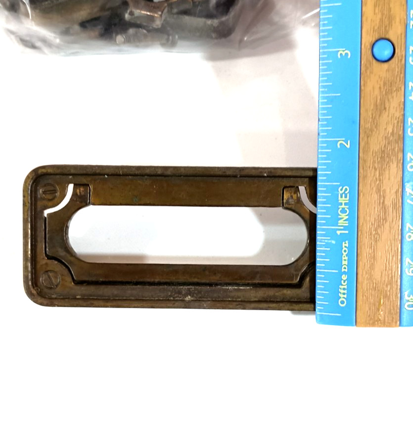 Vtg Lot 5 KBC Heavy Rectangular Brass Plated Recessed Drop Bail Cup Pulls 5272