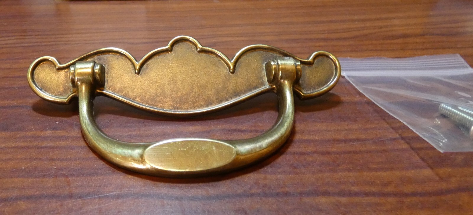 Keeler Brass Co vintage drawer pull N11346-2, new old stock with screws
