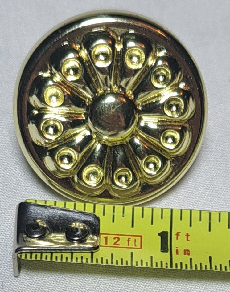 Lot Of 6 Gold Tone Pull Knob Floral Unique Round W/ Hardware Vintage NOS Decor