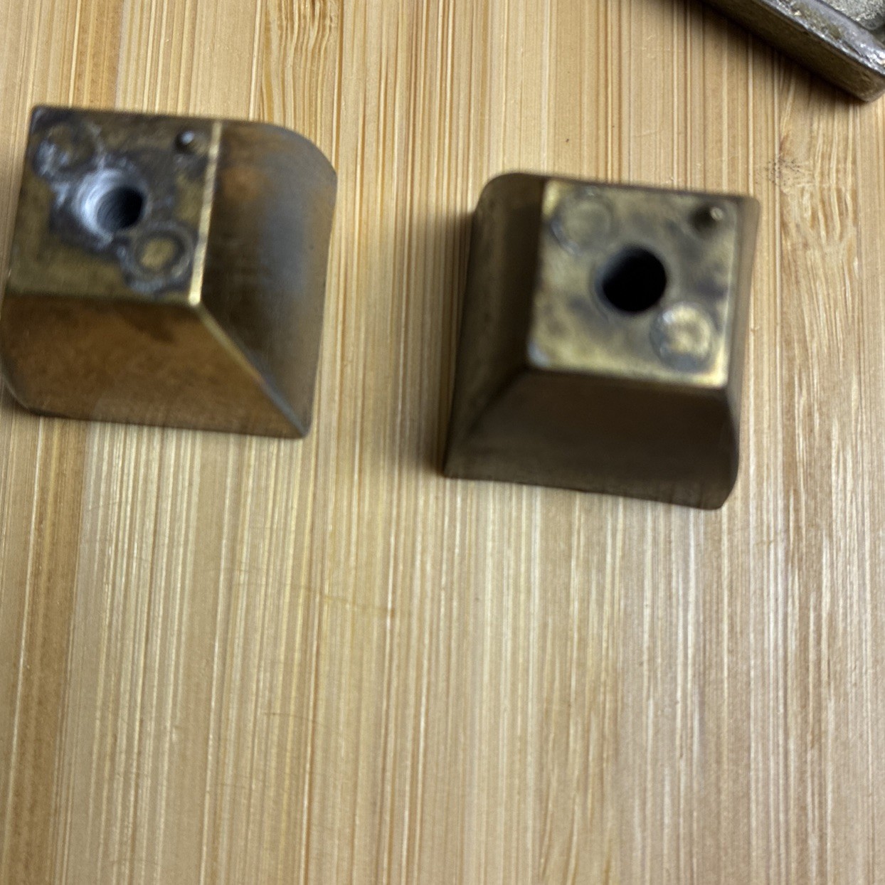 Vintage Keeler Brass KBC Drawer Pulls Lot 10 + 2 Knobs 1” CTC MCM Geometric