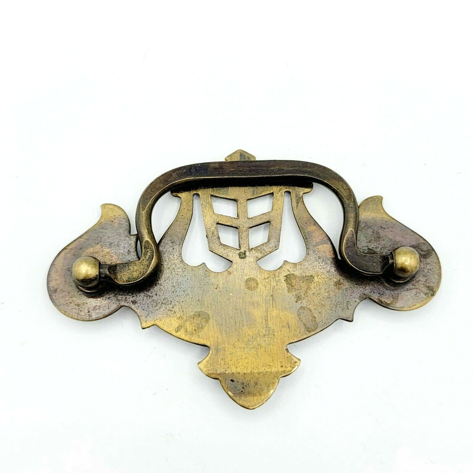 Vintage Steel Drawer Pull Bronze tone Salvage Hardware SINGLE ONLY 3″ 0030