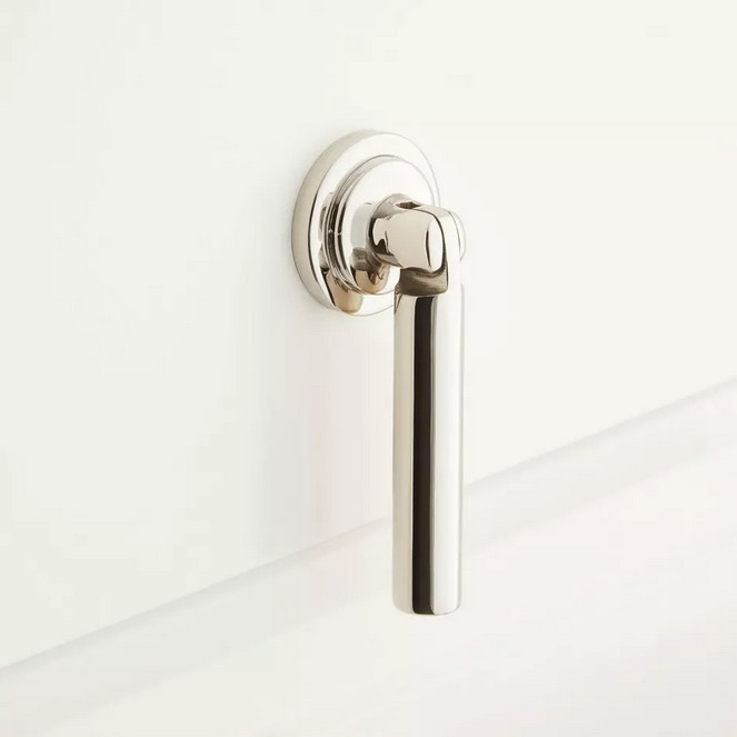 Signature Hardware – Colmar Brass Drop Pull – Polished Nickel