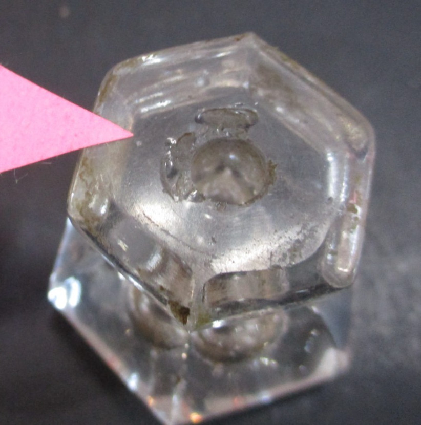 Hexagonal Clear Glass Drawer Knobs 6 Sided Dresser or Cabinet Pulls Salvage 6 PC