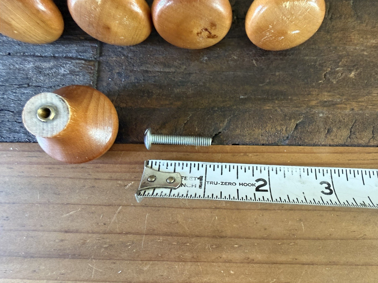 Vintage Wooden Dresser Drawer Knobs Cabinet Door Pulls Lot Of 10 w/1”screws