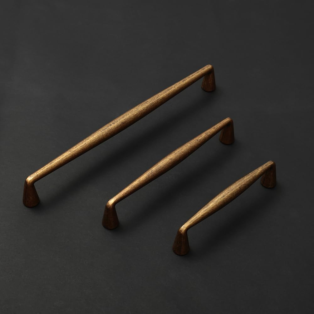 Vintage Brass Cabinet Pulls – 5PCS Easy Install Drawer Handles (8.03″)