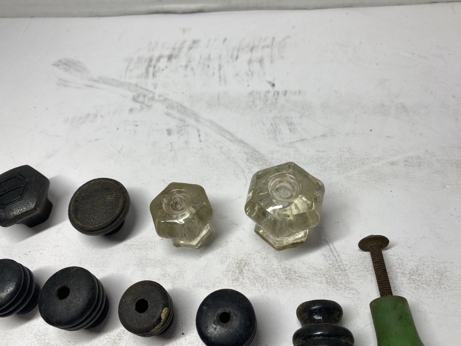 Vintage Lot Of 25 Various Mixed Material Pulls Knobs