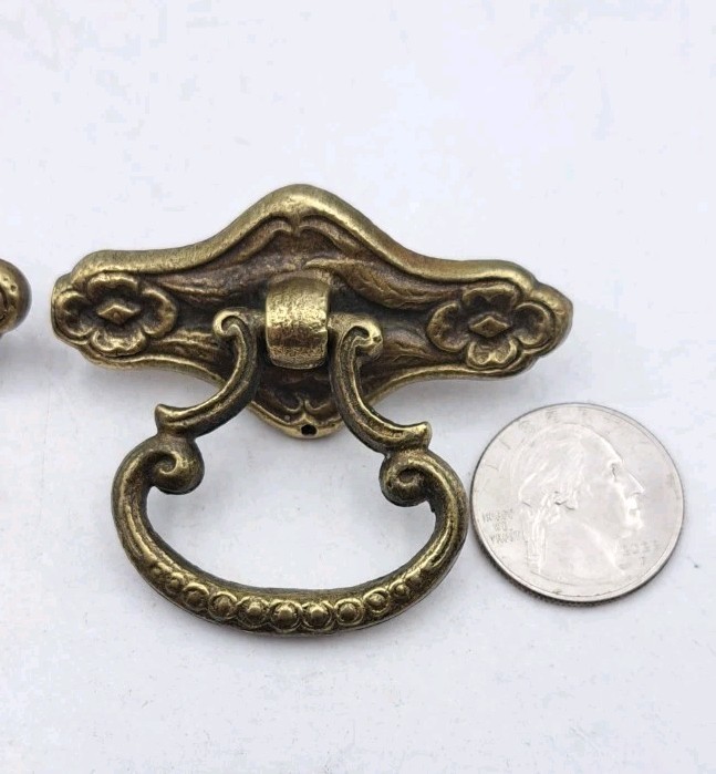 Antique Drop Handles Drawer Pulls Door Dresser Vintage Furniture Hardware Pair