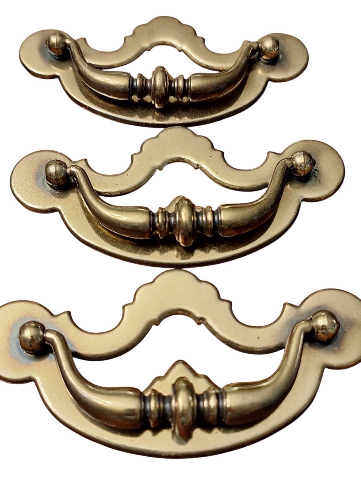 MCM Brass Drawer Pulls 3″ 1/2 Screw Center Count Of 6