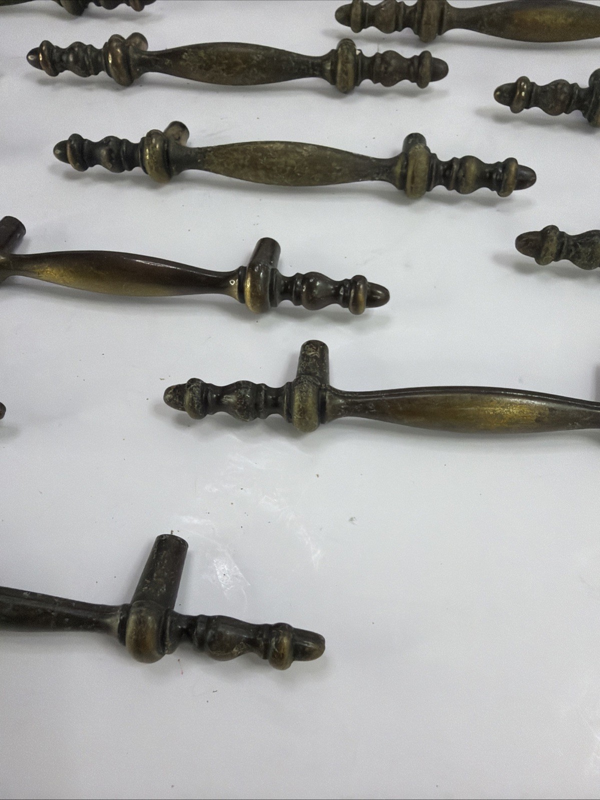 VTG Brass Drop Bail Drawer Pulls Handles Lot 15 3” Center Hardware MCM 150-1⁠